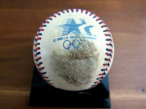 Марк Мекгвир 1984 Лос Анџелес XXIII Олимписки игри потпишана автоматска игра користена бејзбол ЈСА - МЛБ автограмирана игра користена