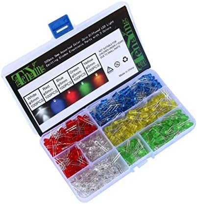 Doitool Diode 500pcs LED светла што емитуваат диоди со повеќебојни светла на LED кола, предводени светлосни диоди, сијалички LED светилка 5мм LED светла што емитуваат диоди асорти?