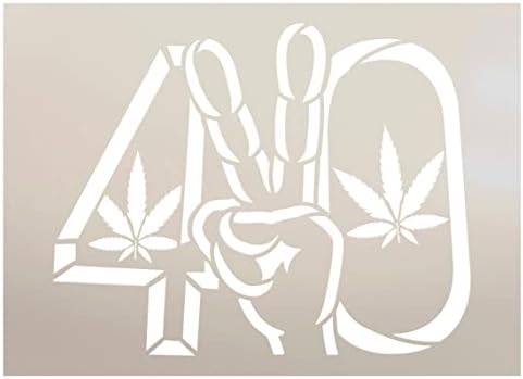 420 знак за мировна рака со матрица од лисја од марихуана од Студиор12 | Плевел мир loveубов Мери Janeејн | Wallидна уметност DIY домашна
