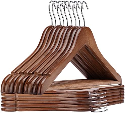 Jdgou дрвени закачалки 20 пакувања облеки закачалки дрвени закачалки од орев мазен финиш палто за плакарот за плакари за закачалки за облека