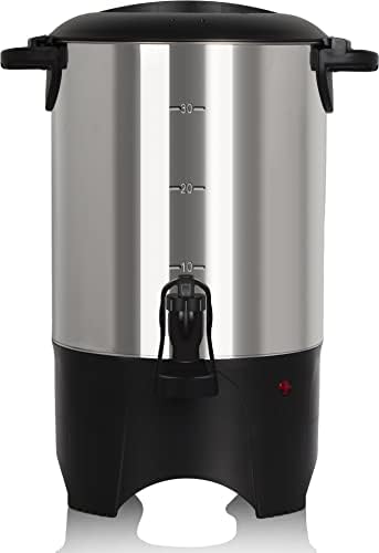 Fooikos Cafe Orr, 30 чаши електричен производител на кафе, 304 диспензерот за топол пијалок од не'рѓосувачки челик, брзо загревање, со отстранлив