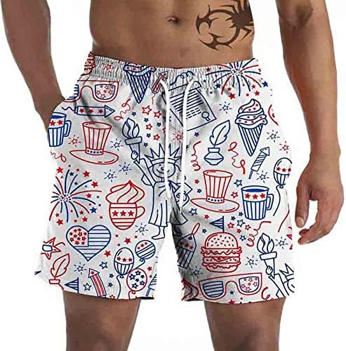 БМИСЕГМ летни шорцеви на плажа за машки машки графички плажа панталони Обични шорцеви 3Д четврти од шорцеви од табла за мажи