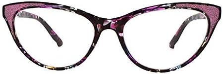 Очила за читање на очите со мулти цветни мачки R227 црна/виолетова