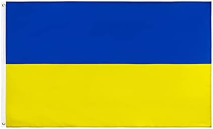 Bmaller украинско знаме Украина знаме живописна боја и избледено докажување на платното заглавие и полиестер со двојно зашиени