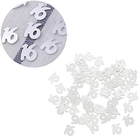 Amosfun 1200pcs број 16 sequins confetti пластични конфети за декорација на годишнината од 16 -ти роденден на забава