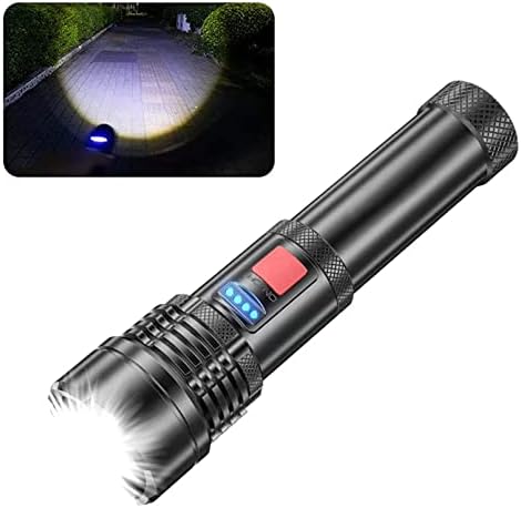 Flashlight Flashlight Piknroll Flashlight 10000 High Lumen, супер светла тактичка фенерче водоотпорна IPX6, преносни LED светилки USB-C полнење,
