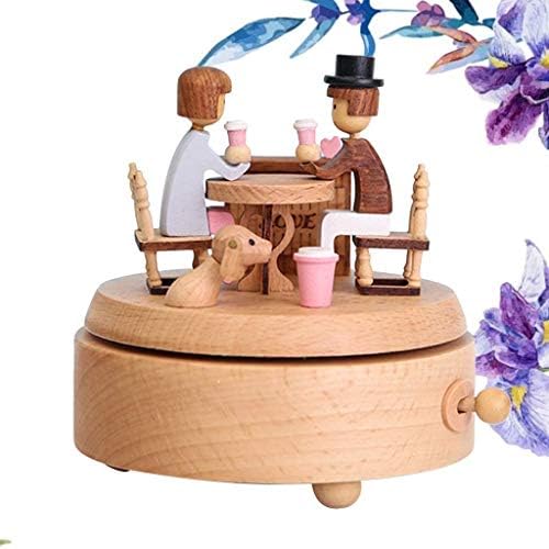 UXZDX Музичка кутија рачно изработена loveубов дрвена часовна занаетчиска декорација подароци деца домашна спална соба декорација