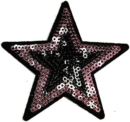 Кленплус 3 парчиња. Црна Розова Двобојна Ѕвезда Светки Лепенка Цртан Филм Деца Налепница За Деца Занаетчиски Закрпи САМОСТОЈНА Апликација Везена