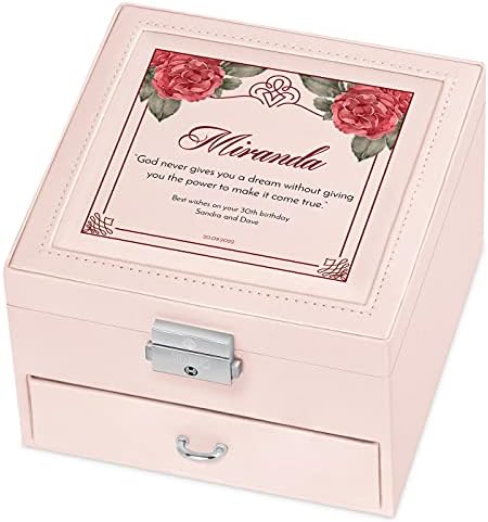 Мавертон Розова Складирање На Накит-Стилски Прилагодлива Кутија За Прекрасна Жена-Кутија За Накит Со Препечаток-за Неа-Мајка-Роденден-Денот