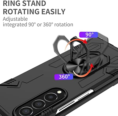 Италанд За Samsung Galaxy Z Fold 4 Случај, Ротирачки Прстен [Монтирање На Магнетни Автомобили] [360°Kickstand] [Анти-Нула] Заштитен Капак