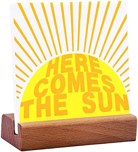 Еве Доаѓа Сонцето Биро Декор Керамичка Плоча Со Дрвен Штанд За Домашна Канцеларија Спална Соба-Расположи Подароци Соработник Подароци За Колега