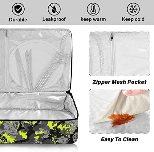 NFMILI светло зелена носач на тепсија за камо за топла и ладна, изолирана торба за испорака на храна, за повторно употреба