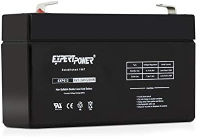 Експертска МОЌНОСТ EXP612 6V 1.2 Засилувач Батеријата На Полнење Го Заменува LEOCH DJW6-1.2 T1 F1 6V1. 3AH 6V1. 4AH 6V1. 2AH LP6 - 1.4-F1 Терминали