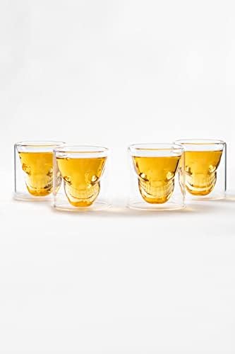 Лимонода Старомодни Череп Очила За Коктели, Виски И Мартини-Сет на 4-Ноќта На Вештерките Партија Чаши