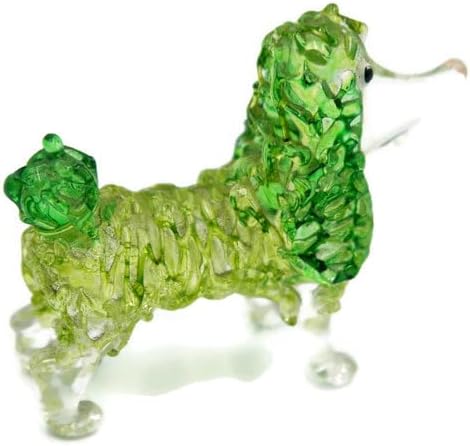 1shopforyou рачно разнесено стакло минијатурно пудл куче животно смешно грнотраспарентно декорација на статуата на фигурината колекционерска