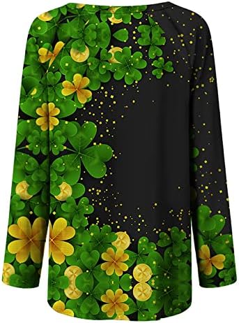 Појавување на кошулите на денот на Денот на Свети Патис, туниките за жени да носат со хеланки ирски зелени маички за празници