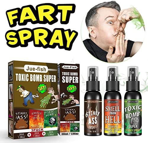 Fart Spray, 3PC Prank Fart Spray Extra силен, 30 ml моќен спреј за прдење, смрдлив спреј за прсти и мирис од пекол, шега работи