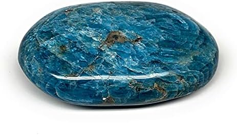 Watangems 100.8g, 2,6 x1.6 x0.9 , синиот апатит палм-камен ја намали енергијата на Реики, метафизичкиот камен, од Мадагаскар, Б16362