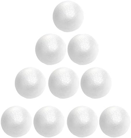 Холибана Дома Декор 10 Пак 2. 4 инчи бели топчиња од пена топки занаетчиска пена за DIY уметност Божиќно домаќинство, училишни проекти и украси за велигденска забава гр