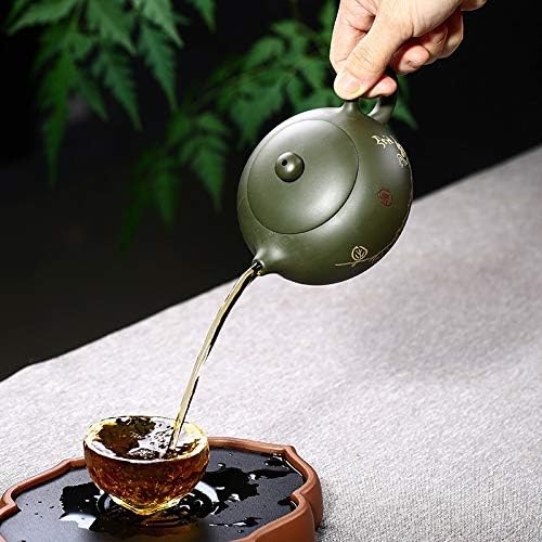 чај со чај со чај виолетова глинена чајник рачно изработен оригинал рудник зелена кал котел обичај teaware 240 ml