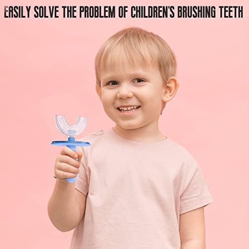 Bdfieyy U во облик на четкичка за заби Деца, храна силика гел одделение деца Tootbrushes U форма, 360 ° Cleaning Kids Up Shught