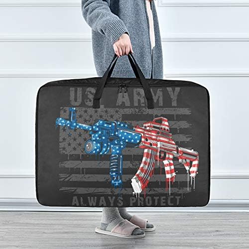 Н / А Торба За Складирање Облека Под Креветот За Јорган - Голем Капацитет Сад Армија Америка Знаме Организатори Торба Со Патенти Декорација