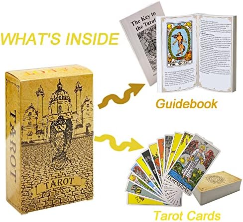 Палуба за картички Ixiger Tarot, палуба 78 тароти картички со упатства за почетници и експерти, класичен сет на картички за тарот, трајни