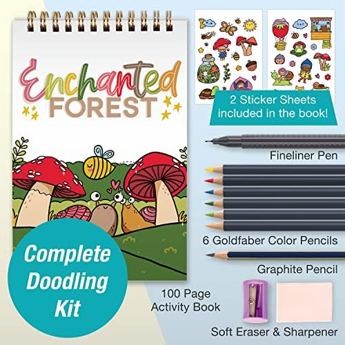 Faber -Castell Enchanted Forest - Научете да цртате и да ја обоите CottageCore, како да цртате слатки работи за возрасни и почетници,