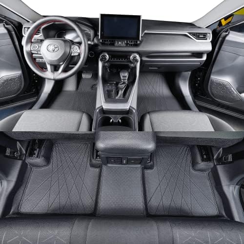 EKR Custom Fit Mats Venza Floor за избрани Toyota Venza 2021 2022 2023 - Full Set, Leatherette