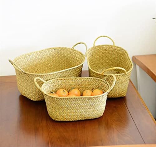 ZCMEB ткаени корпа овошен чај закуска за леб за леб Козметичка кутија за складирање со рачка за домаќинства кујна