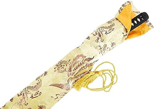 Торбата со меч на Ајкида се користи за торба за складирање на меч Таи Чи свила јапонски самурај меч Катана Вакизаши меч, носење торба со златна