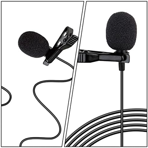 Милистен 48 парчиња микрофон за ветробрани за ветробранот додатоци за облека Лавалиер сунѓер со црна жица филтер за микрофон, вратоврска