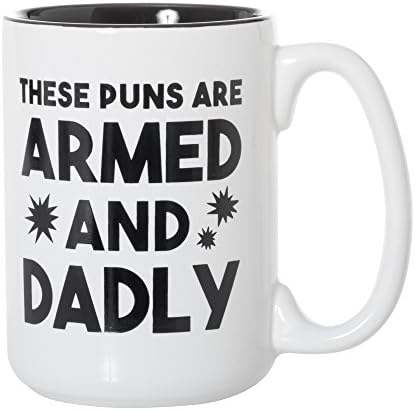Овие Игра На Зборови Се Вооружени И Тато-Смешни Денот На Таткото Кригла-15оз Делукс Двострани Кафе Чај Кригла