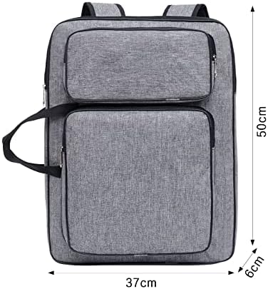А3 Уметнички портфолио носат торба за торбички преносно водоотпорно платно рамено торба за сликање ранец за скицирање на сликарство уметнички материјали со ленти