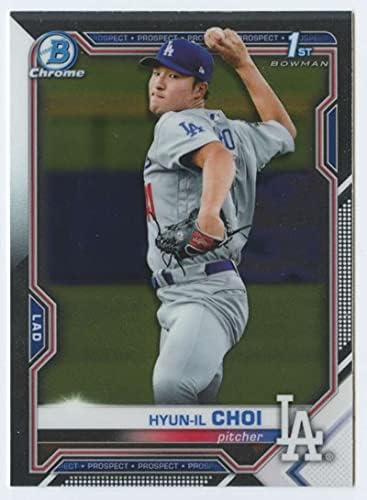 2021 Bowman Chrome изгледи BCP-130 Hyun-IL Choi 1-ви Bowman Card Los Angeles Dodgers MLB Baseball Trading Card