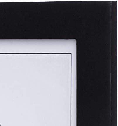 Малден двојно вертикална рамка за слика 5х7 - Широко вистинско обликување на дрво, вистинско стакло - црно