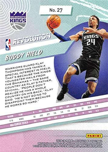 2018-19 Панини револуција 27 Бади Хилд Сакраменто Кингс НБА кошаркарска трговска картичка