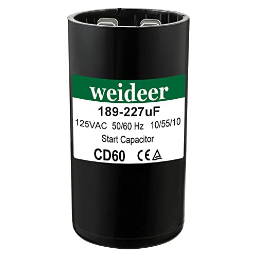Weideer 189-227 UF/MFD Motor Start Кондензатор 125 VAC Volts 50/60 Hz за пумпа за бунари и други