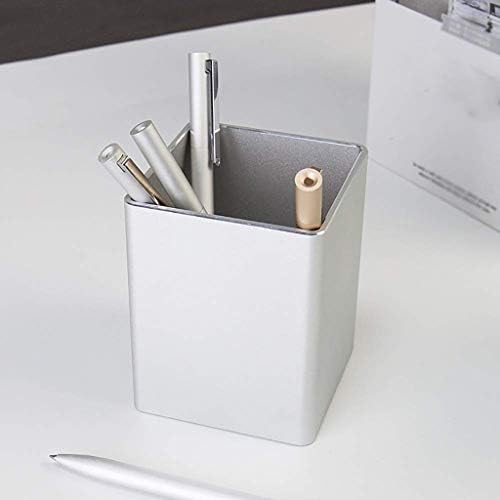ZLDQBH Метал молив за пенкало за молив, алуминиумски материјали Организатор и складирање на чаши стационарно цврсто, сребро