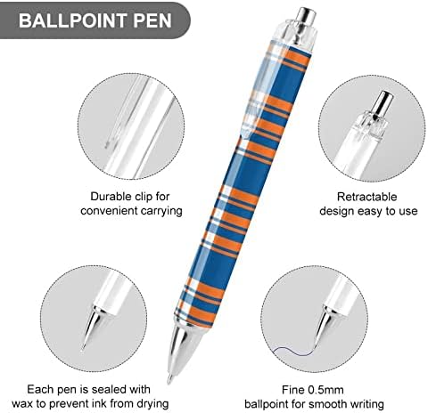 Сина и портокалова карирана топка точка пенкало сино мастило за повлекување на пенкало за пенкало за мажи за мажи 1 парчиња