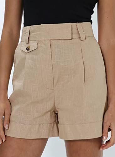 Шорцеви за евалуација за жени со високи половини, летни еластични еластични половини памучни кратки панталони со лесни шорцеви на плажа