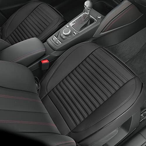 Спарки ПУ кожни капаци на седиштето на автомобили - 2 парчиња капаци на предното седиште се вклопуваат 95% автомобили со торби за складирање,