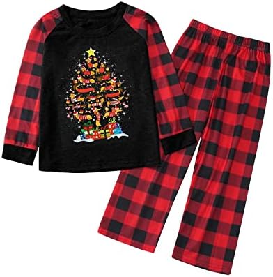 Божиќни пижами за семејство 2023 година, Божиќ со долг ракав црвен кариран карирани панталони мек кошмар пред Божиќните пижами