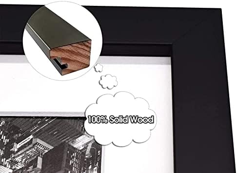 Голден Стејт Арт, 4x6 Двојна рамка за слики во црна - 8x10 рамка за колаж, цврсто дрво со калено стакло - хоризонтални и вертикални формати