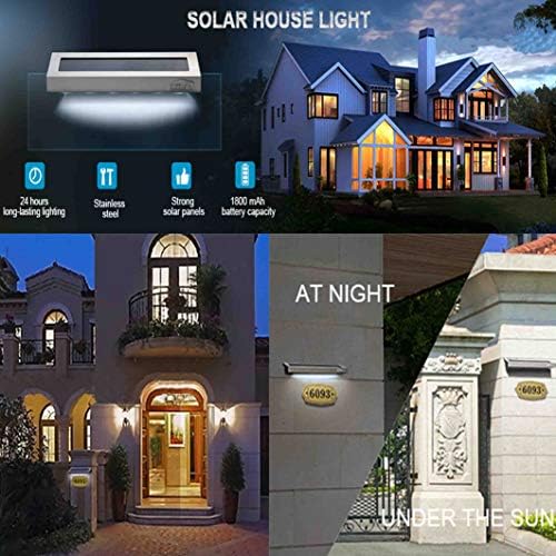 Соларни светла на отворено за броеви на куќи - Надворешен не'рѓосувачки челик 60 Лумени соларна светлина за знак за знаци на адреса
