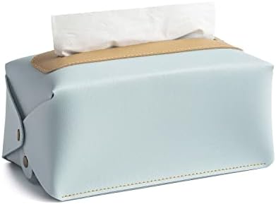 Модерна покривка на кутии за правоаголно ткиво PU, наслов на кутија за ткиво Aeakey -декоративен држач/организатор за бања за суета countertop, кујна, возило, ноќни штандови,