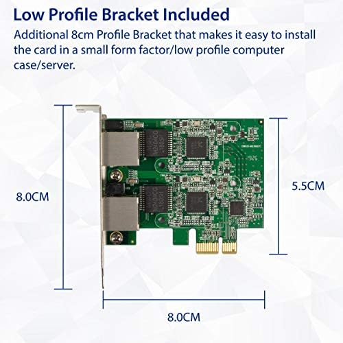 Двојна 2.5 Гигабитна Етернет PCI - E Мрежна Картичка ЗА Проширување RJ45 LAN Адаптер Заграда СО Низок Профил SD-PEX24066