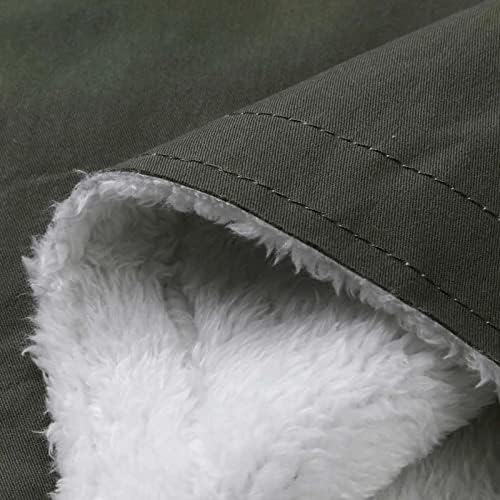 Плус големина Шерпа јакна за жени Зимско копче надолу од руно палто, лепенка, обична нејасна мече за надворешна облека со џебови со џебови