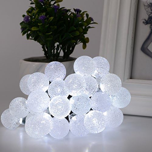 Baoant Solar String Lights 36ft 60 LED кристална топка водоотпорна жица светла соларна моќност за самовила за градинарски внатрешен двор пејзаж празник украси