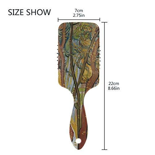 Четка за коса со перничиња со перничиња Vipk, пластична слика за масло од масло од Ван Гог, соодветна добра масажа и антитатична четка за коса